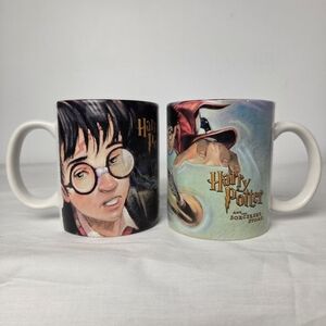 Harry Potter Sorcerer’s Stone Illustrated Mug Set Warner Bros Vintage Movie 2001